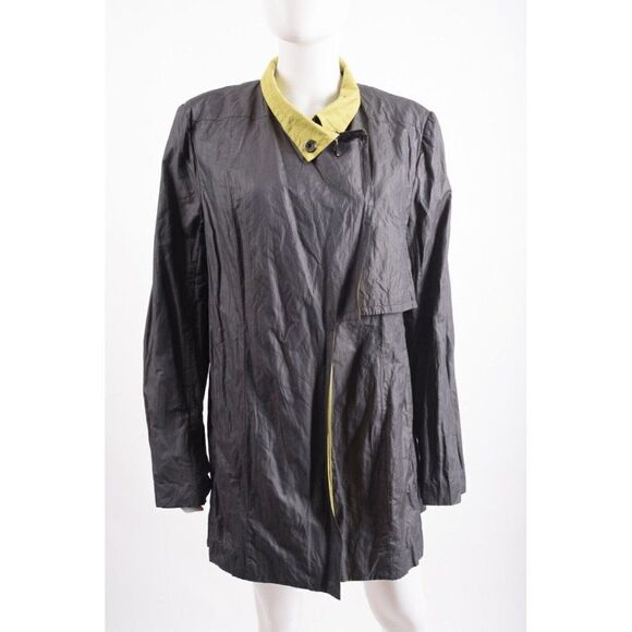 Earl Rutenberg Womens Jacket Sz 14 Windbreaker Gray Lime Green - Picture 1 of 7